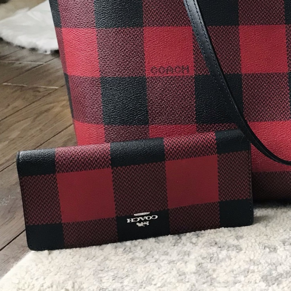 Coach Slim Snap Long Wallet, Buffalo Plaid Print, 7304 - Picture 12 of 12